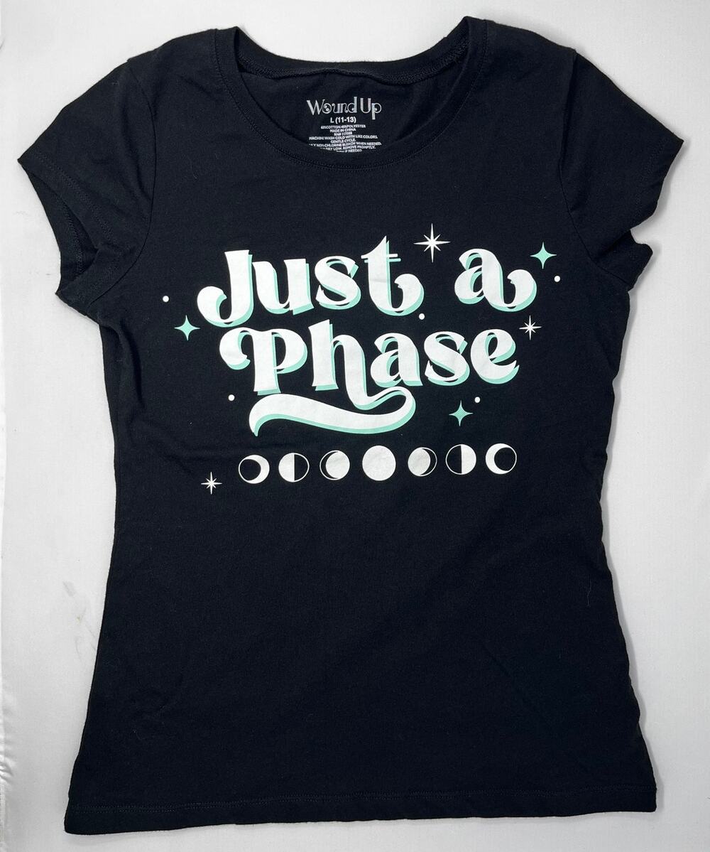 Wound Up Just a Phase Women's Cut Tshirt Pre-Owned great condition Moon Phase